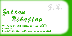 zoltan mihajlov business card